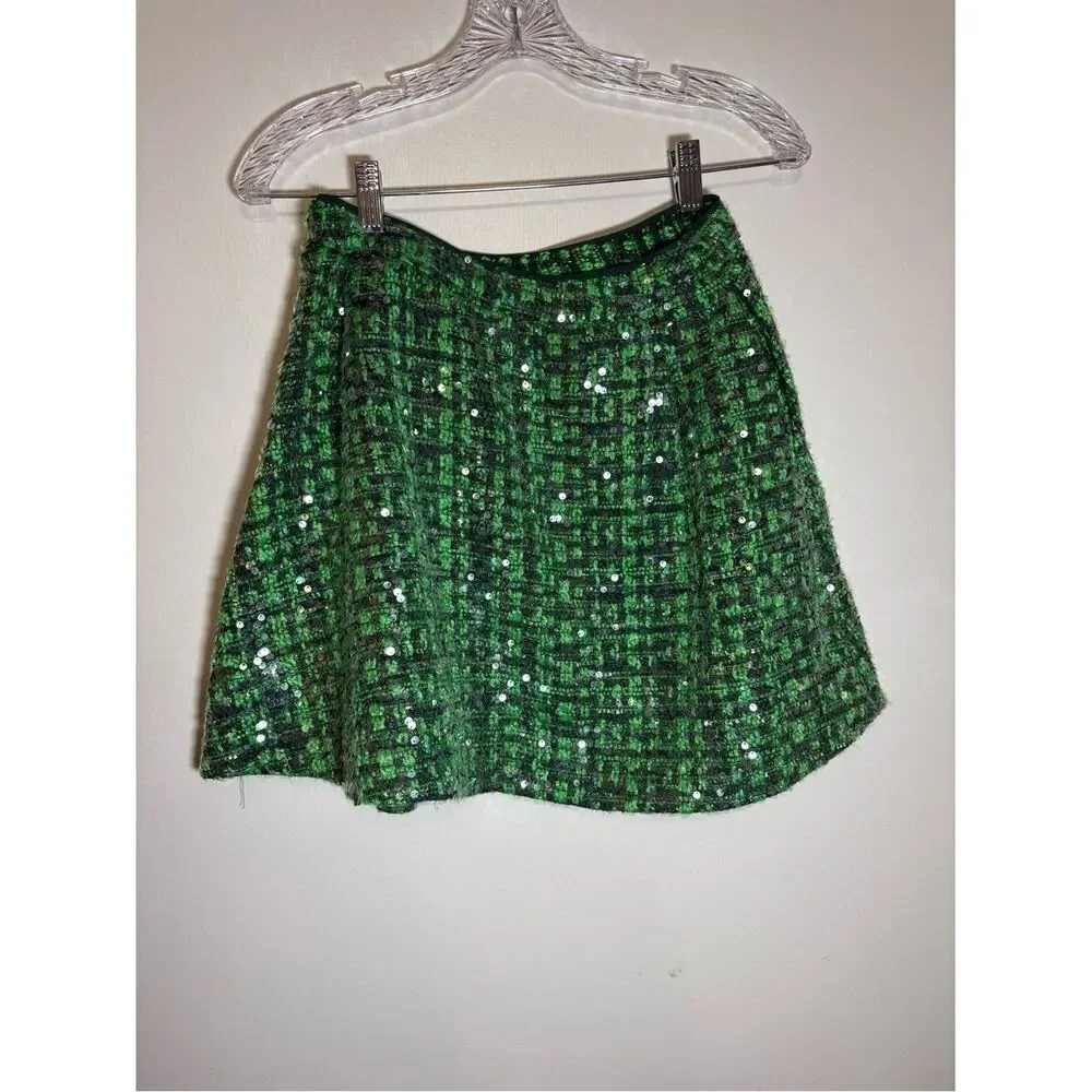 Antropologie Green Sequin Tweed Two-Piece Set - Picture 12 of 12